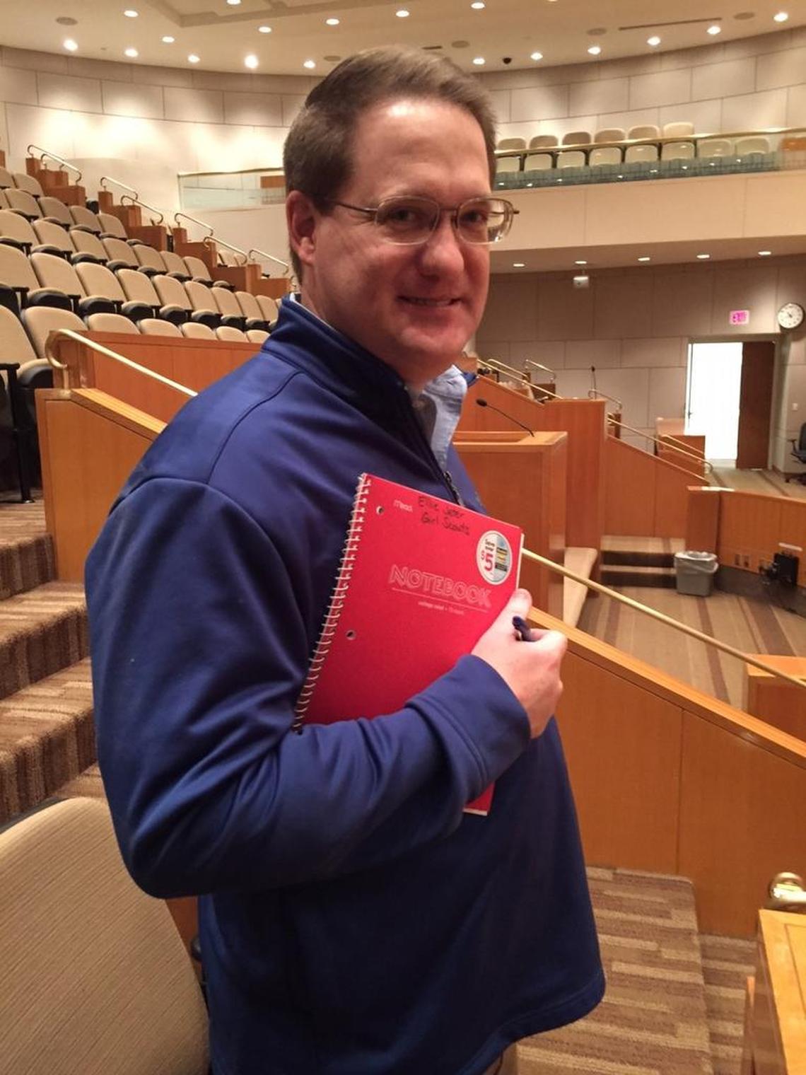 Charles Jeter on his first day as government liaison for Charlotte-Mecklenburg Schools in January 2017.