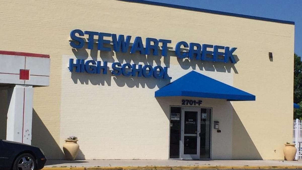 Stewart Creek High on Freedom Drive is one of the charter schools asking to revise its promise of licensed teachers.