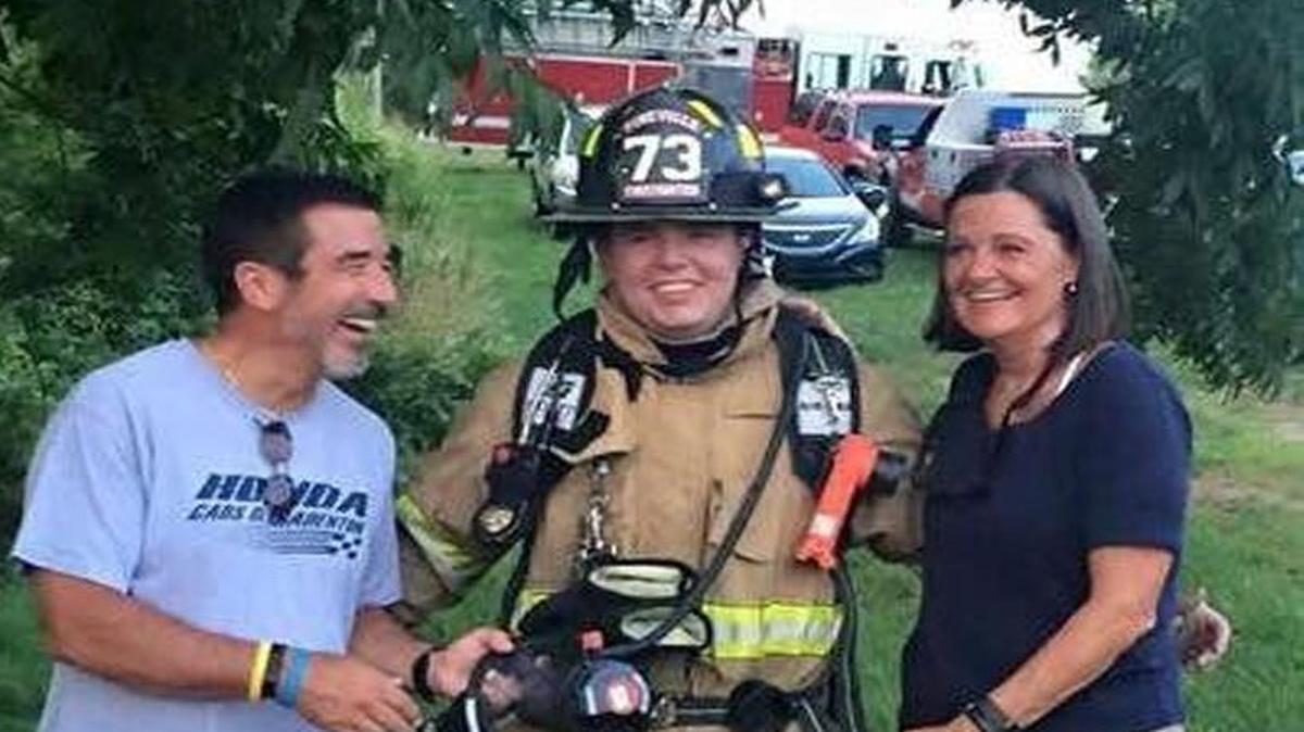 Richard Sheltra, center, is shown with his parents, Michael and Linay, in this picture from a gofundme account set up in his name.