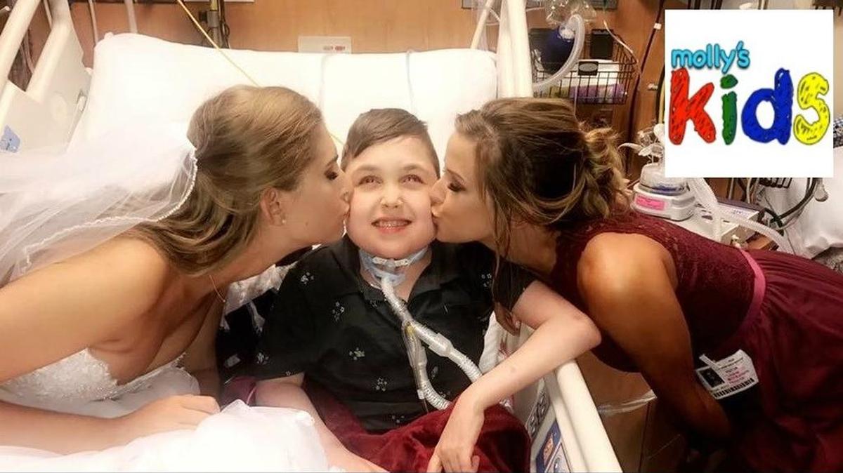 Joshua Huss was at Levine Children's Hospital during a family wedding, so the wedding went to his room.
