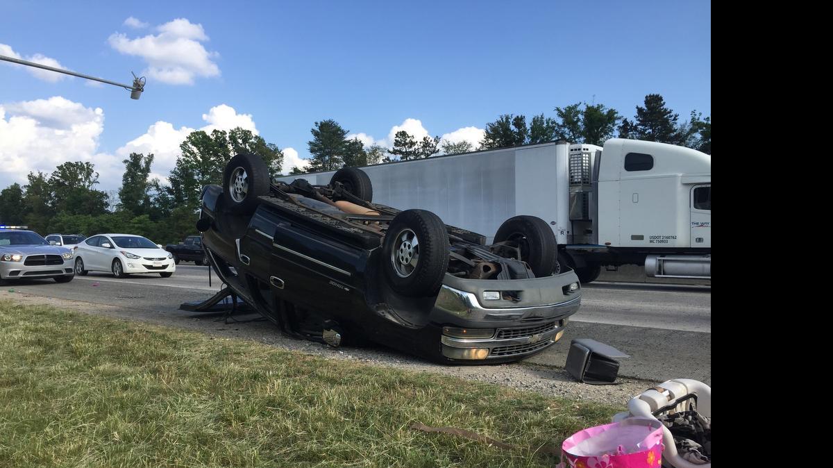 
Overturned SUV on I-85 southbound near Sam Wilson Road. Four people transported to the hospital.
