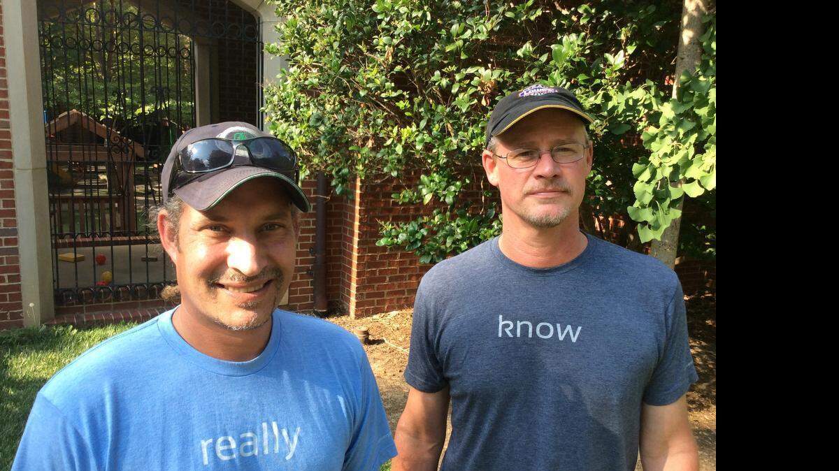 
Rob Frohlking and Tom Richardson, both homeless, started Conversation Tees based on the power of a single conversation-starting word. Shirts now feature four choices: really, exactly, obviously and know. They were aided by Edenton Street United Methodist Church, where Frohlking used to sleep inside of a bush.
