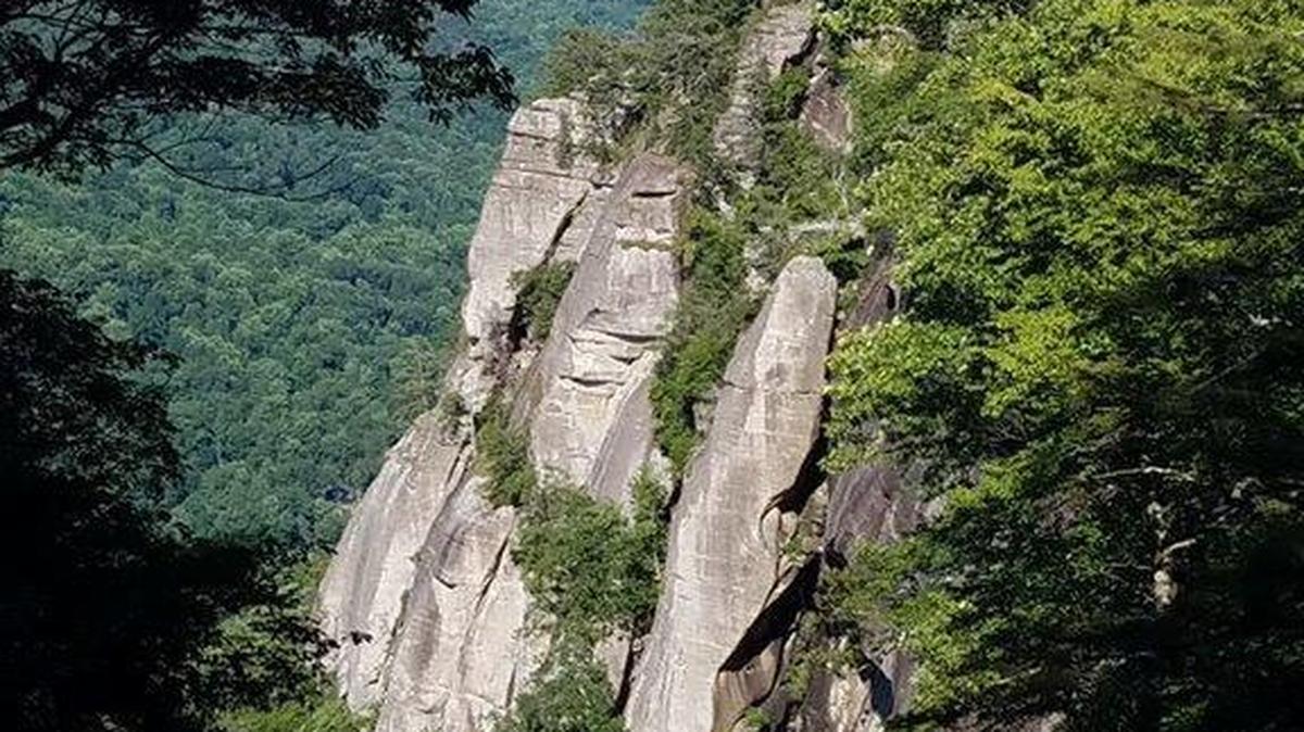 The new Skyline Trail in Chimney Rock State Park features this view of Hickory Nut Gorge.