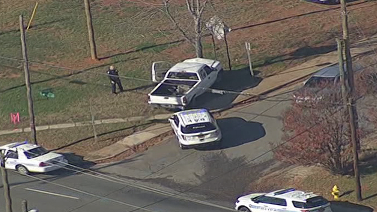 Scene when Charlotte Mecklenburg Police caught up with vehicle.