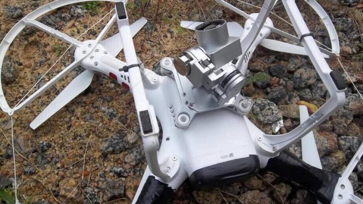 This drone was found crashed inside the fence of a prison in central North Carolina in 2015. It was carrying a cellphone and other contraband. Prison officials found the package before it made its way to inmates.