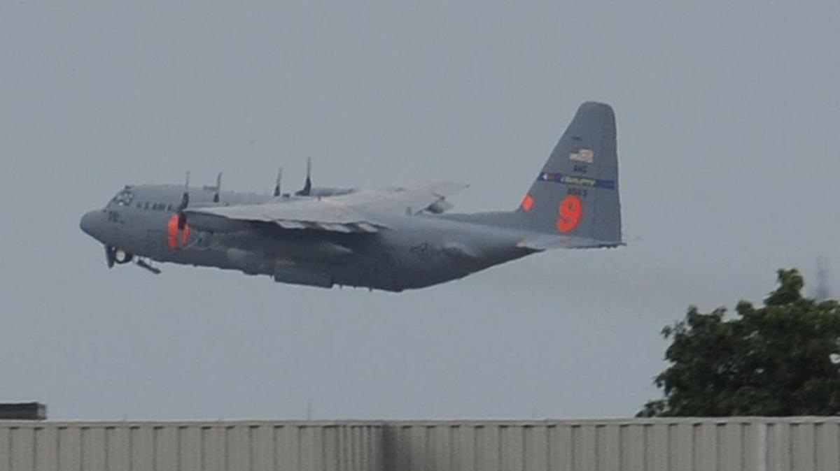 
This C-130 from the 145th Airlift Wing, North Carolina Air National Guard, shown in a 2013 file photo, will depart Friday on a mission to help fight California wildfires after being federally activated this week. It is equipped with a  Modular Airborne Fire Fighting System (MAFFS). MAFFS is a self-contained aerial firefighting system loaded into the cargo bays of the C-130. The system can discharge 3,000 gallons of water or fire retardant along the leading edge of a forest fire in less than five seconds covering an area a quarter of a mile long by 100 feet wide. Jeff Siner - jsiner@charlotteobserver.com
