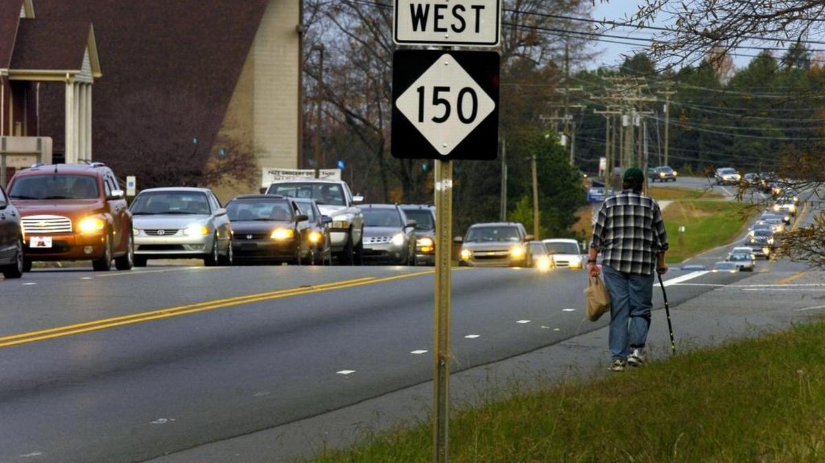 Morning traffic congestion on N.C. 150 in Mooresville.