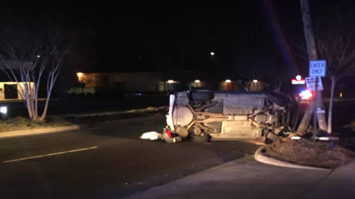 Site of the crash that ended after 100 mph car chase, officials say.