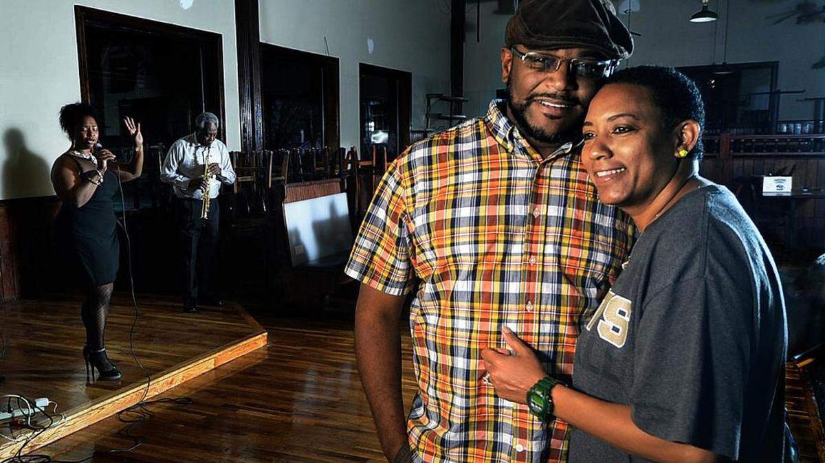 
Lucius and Martine Johnson in their new New Orleans-themed Charlotte restaurant now being outfitted.
