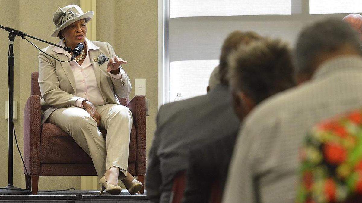 
Alma Adams, Congresswoman 12th district, was part of a panel of educators and officials that gathered Saturday, August 1, 2015 at Friendship Baptist Church to discuss the impediments of males of color going to college. The day was focused on an initiative started by President Obama called "My Brother's Keeper" designed to help black men go to Historically Black Colleges and Universities. 
