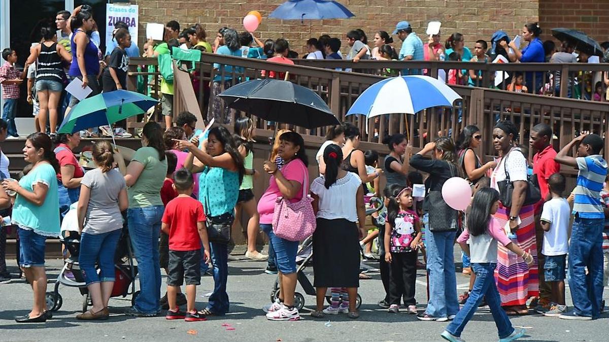 Hundreds line up for one of the Camino center’s past Back To School events.