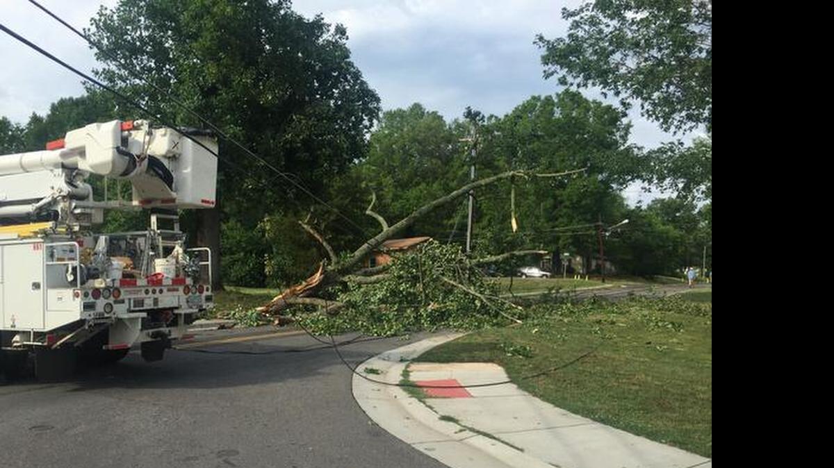 
A storm knocked down trees and power lines in Mooresville Friday evening. No injuries were reported.
