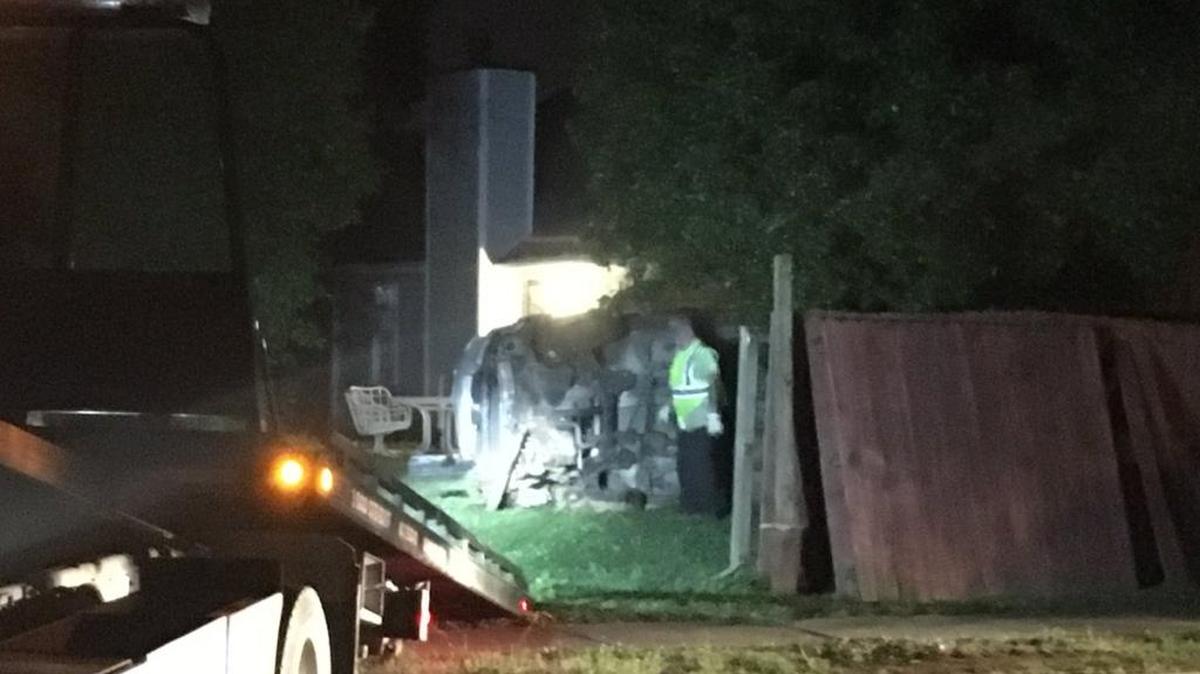 Scene of the crash early Friday.