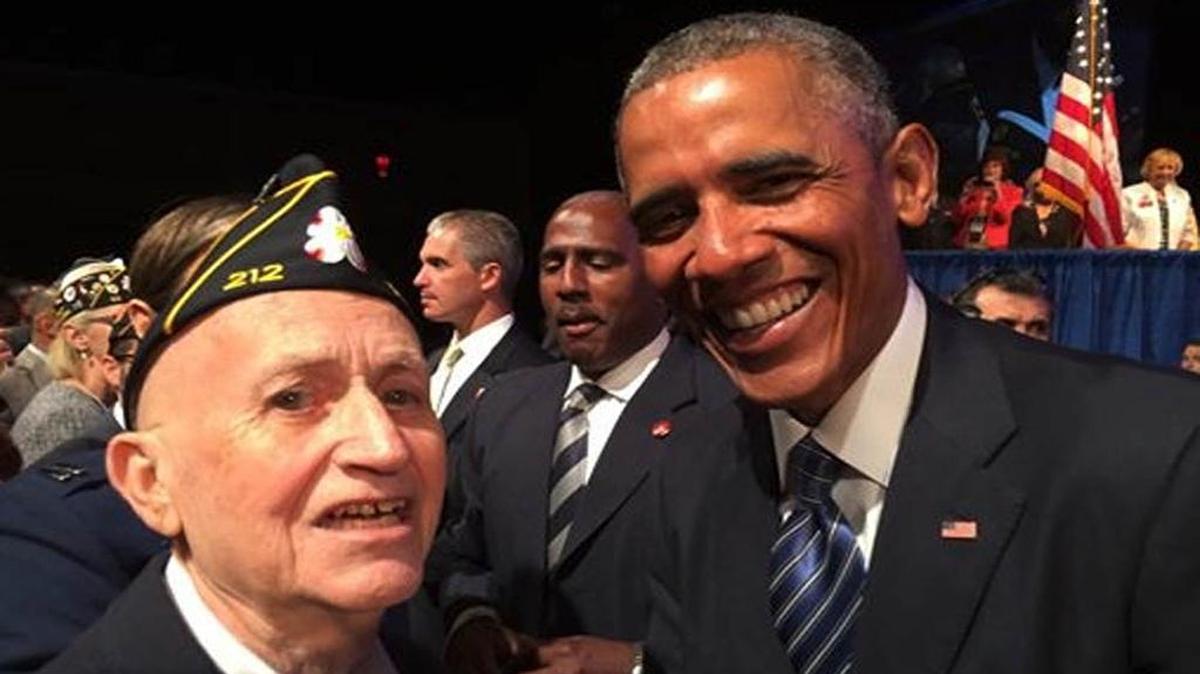
In August 2014, Garland Denny got to meet President Barack Obama, who was at the Charlotte Convention Center for the American Legion Convention.
