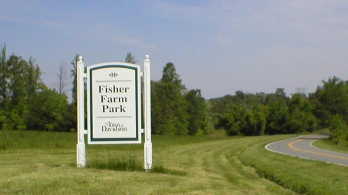 The entrance to Fisher Farm Park north of Davidson.