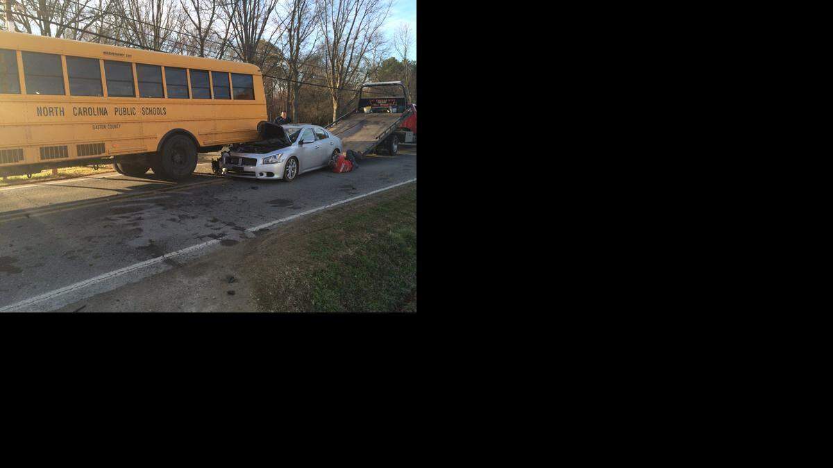 
Two students were taken to the hospital with minor injuries from this wreck in the 700 block of Mauney Road in Gaston County on Thursday morning.
