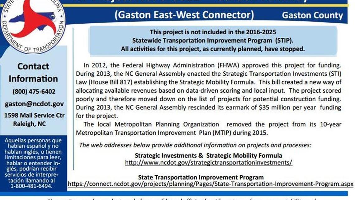 The N.C. Department of Transportation recently sent this post card to more than 50,000 property owners along the route of the proposed Garden Parkway