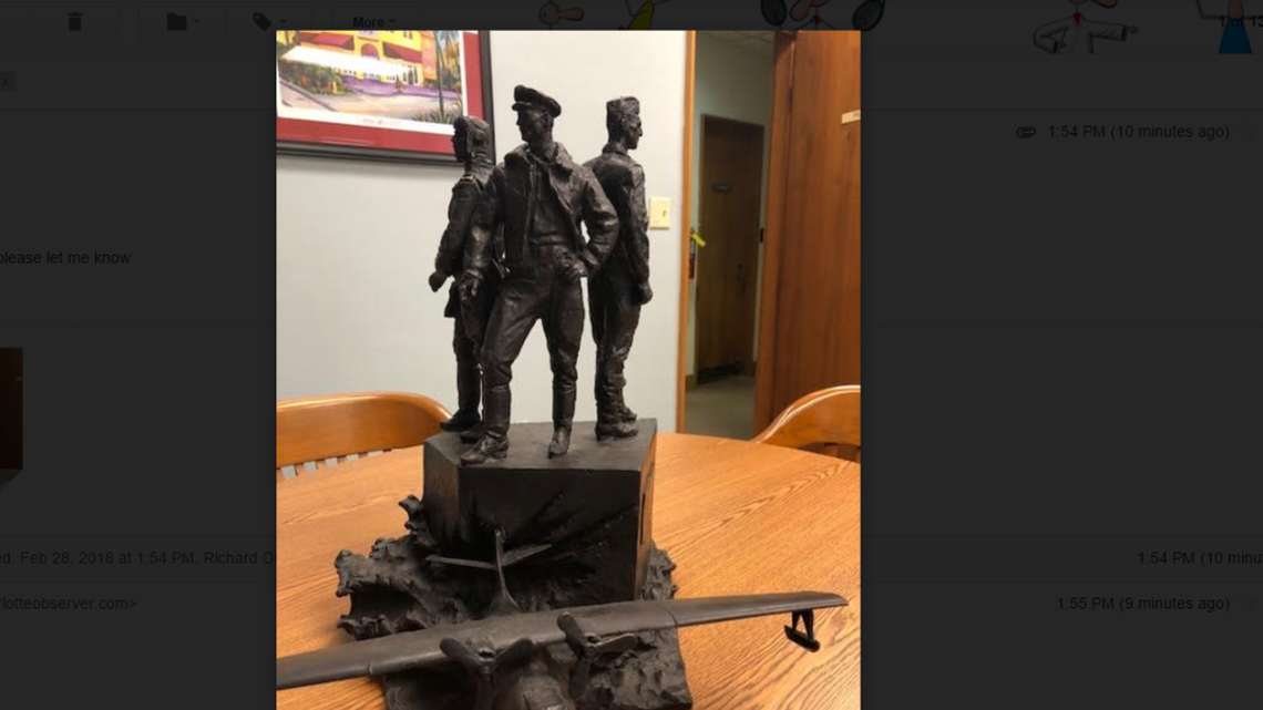 Model of the proposed Russian War memorial for Elizabeth City’s river front park.