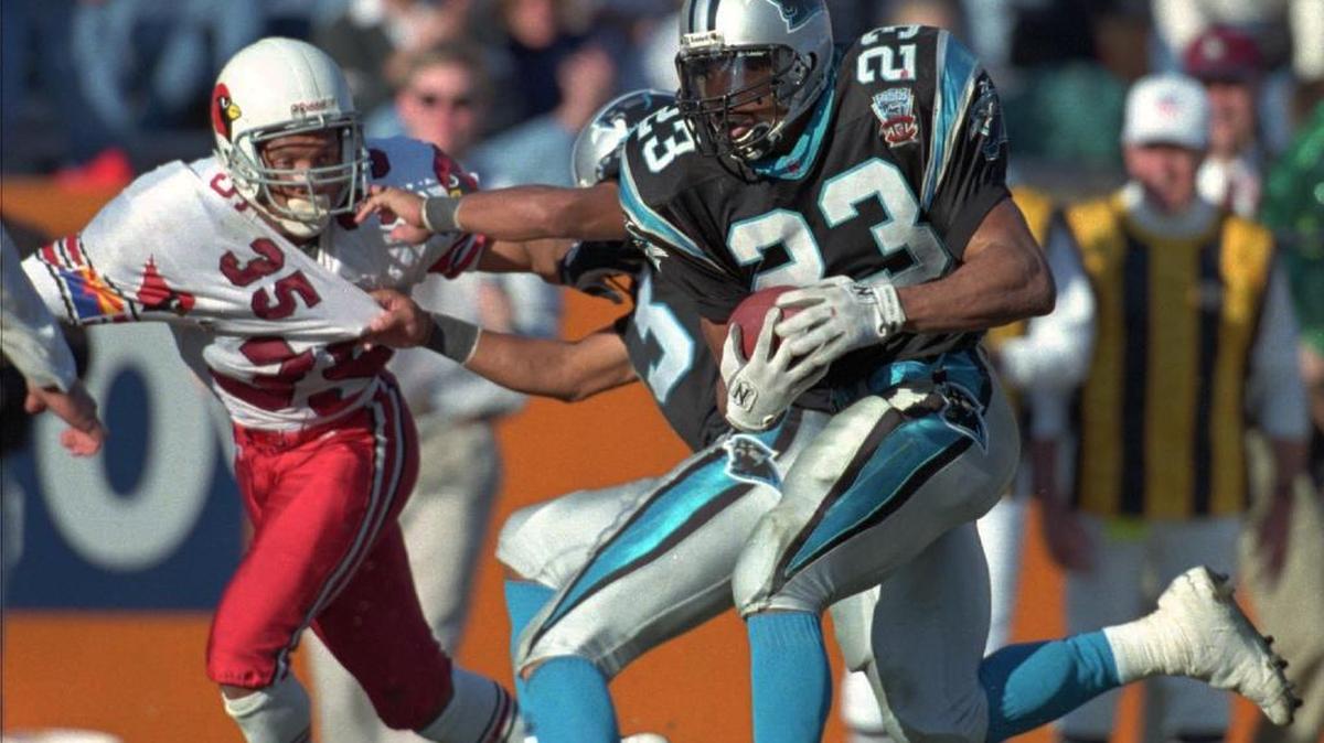 
Running back Anthony Johnson (23) scores against Arizona. 
