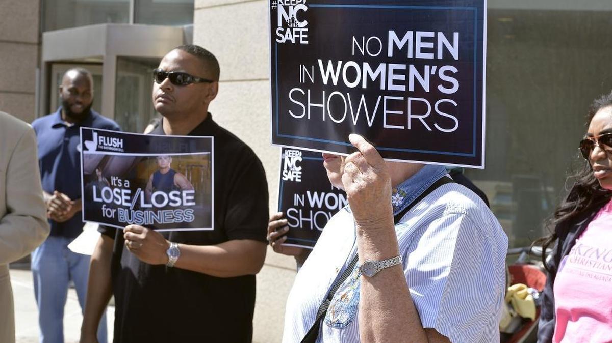 In a rally outside of the Charlotte Mecklenburg Government Center over 60 opponents of Charlotte's expanded nondiscrimination ordinance Friday, March 18, 2016, implored Gov. Pat McCrory and the General Assembly to call a special session to repeal all or part of new legal protections for gay, lesbian, bisexual and transgender individuals.