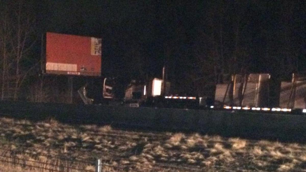 Site of truck fire in Rowan County