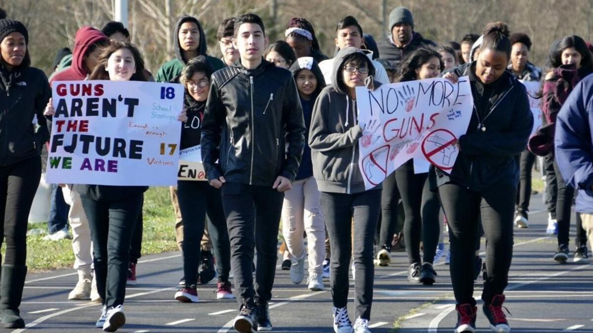 Whitewater Middle School students in Charlotte joined students across the country in the #NeverAgain march against gun violence Wednesday morning. Parents at two Charlotte-area schools say students weren’t allowed to take part in the nationwide walkouts.