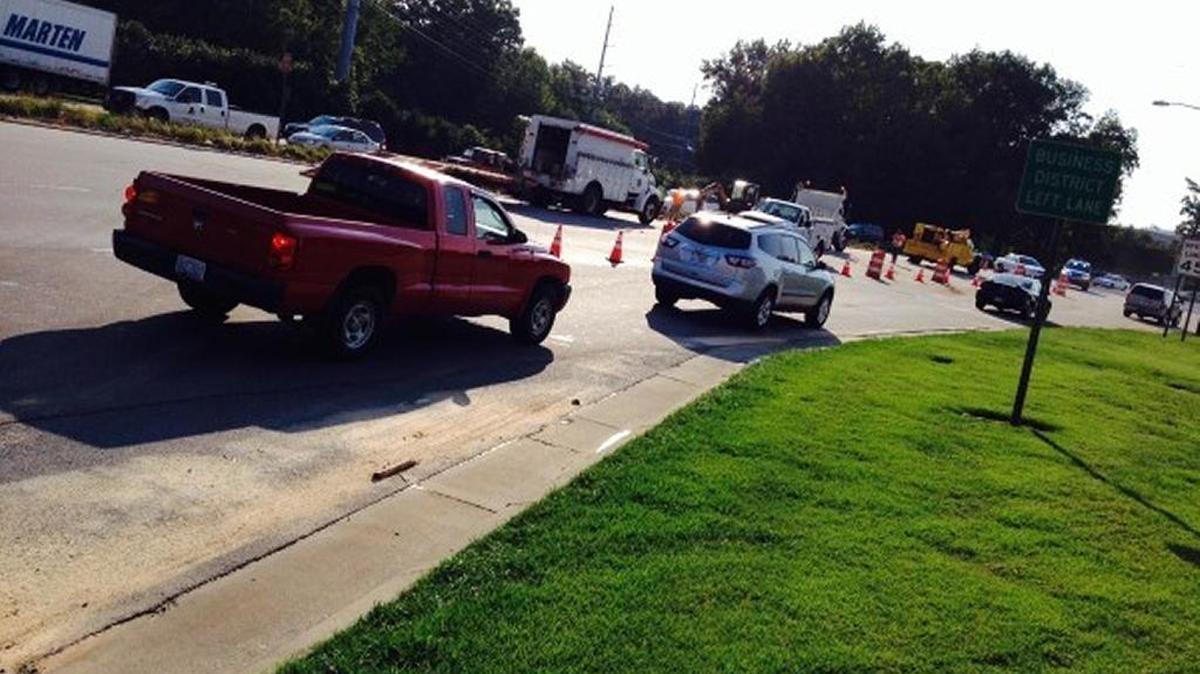 
A water main break closed lanes on U.S. 74 in Monroe on Saturday between Secrest and Walkup avenues.
