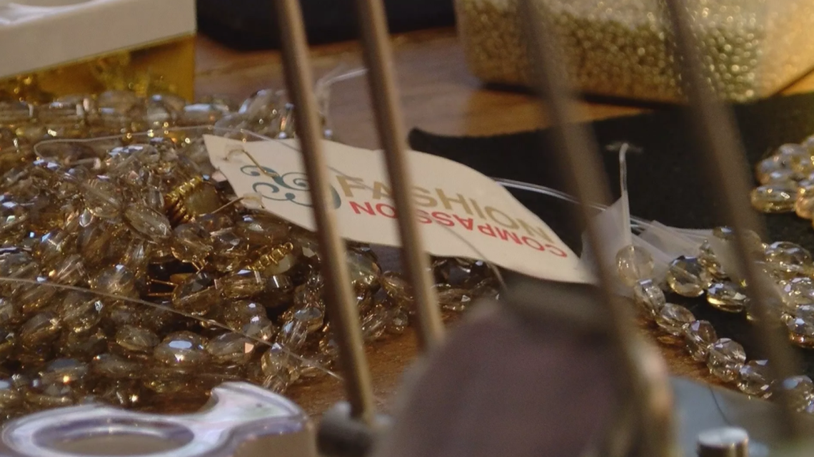 Three times a week, Fashion & Compassion hosts jewelry projects where underprivileged women are paid to make the jewelry they sell.