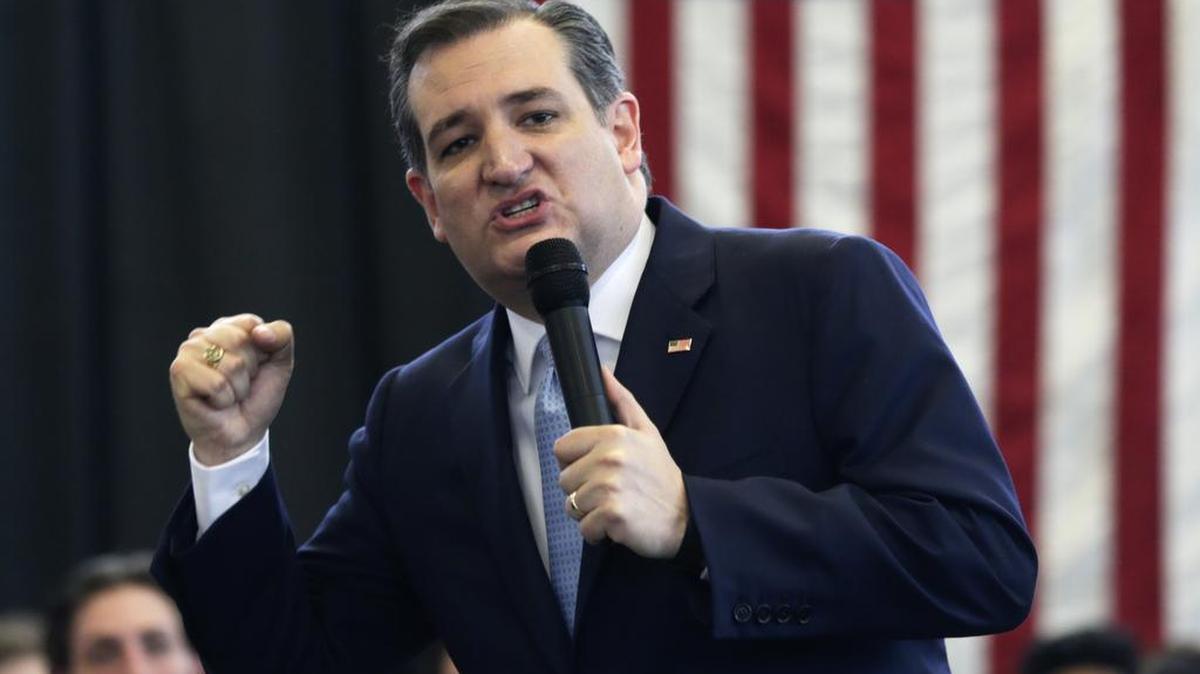 In this April 7, 2016, file photo, Republican presidential candidate, Sen. Ted Cruz, R-Texas, speaks during a campaign event at Mekeel Christian Academy in Scotia, N.Y. 