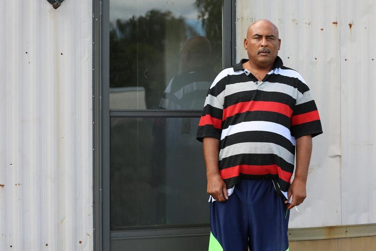 Former N.C. inmate Jerome Peters outside his home in Gaston, N.C.