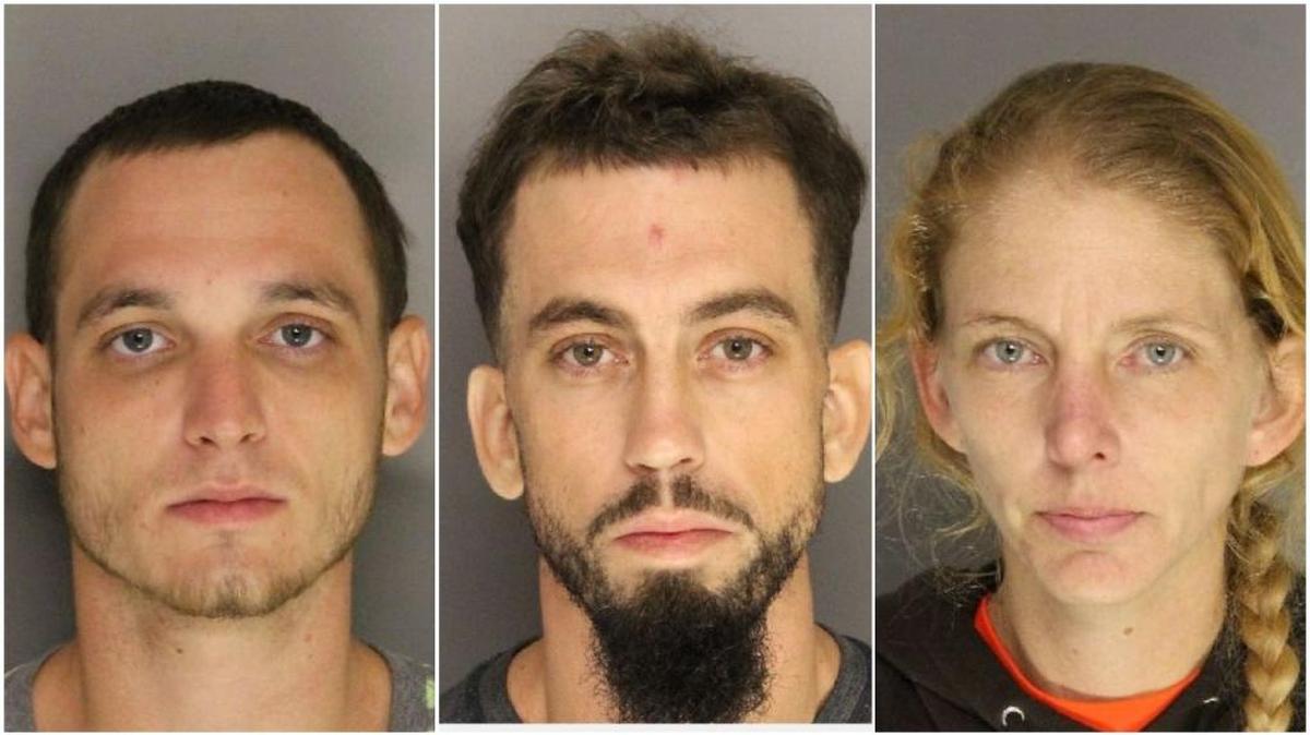 Austin Lee Ritter, left, Brandon Shane Polston and Kimberly Denise Cannon