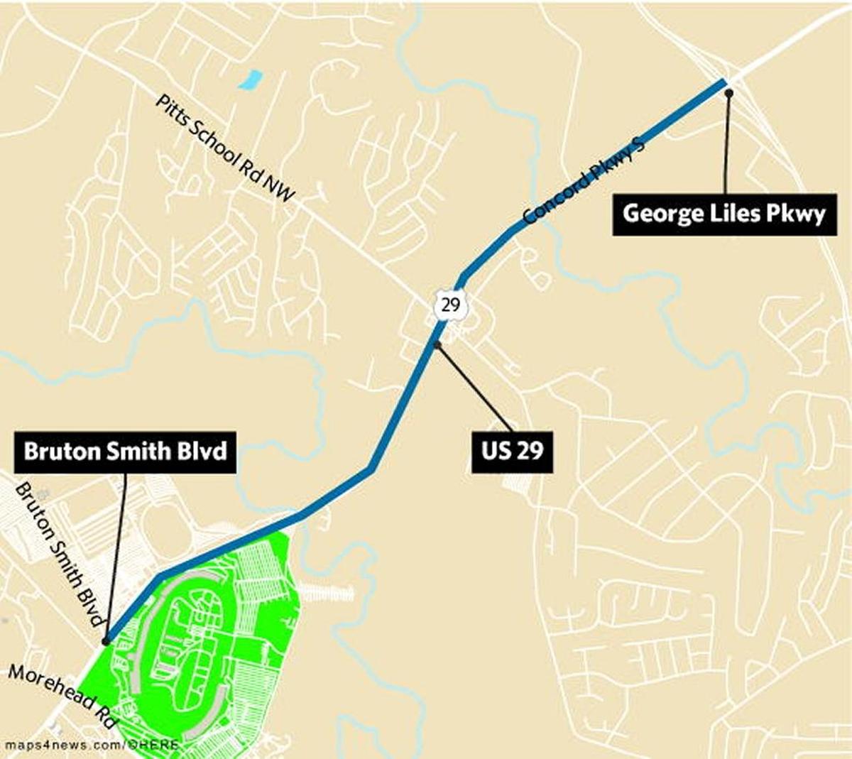 This stretch of NC 29 is set for road resurfacing in Cabarrus County.