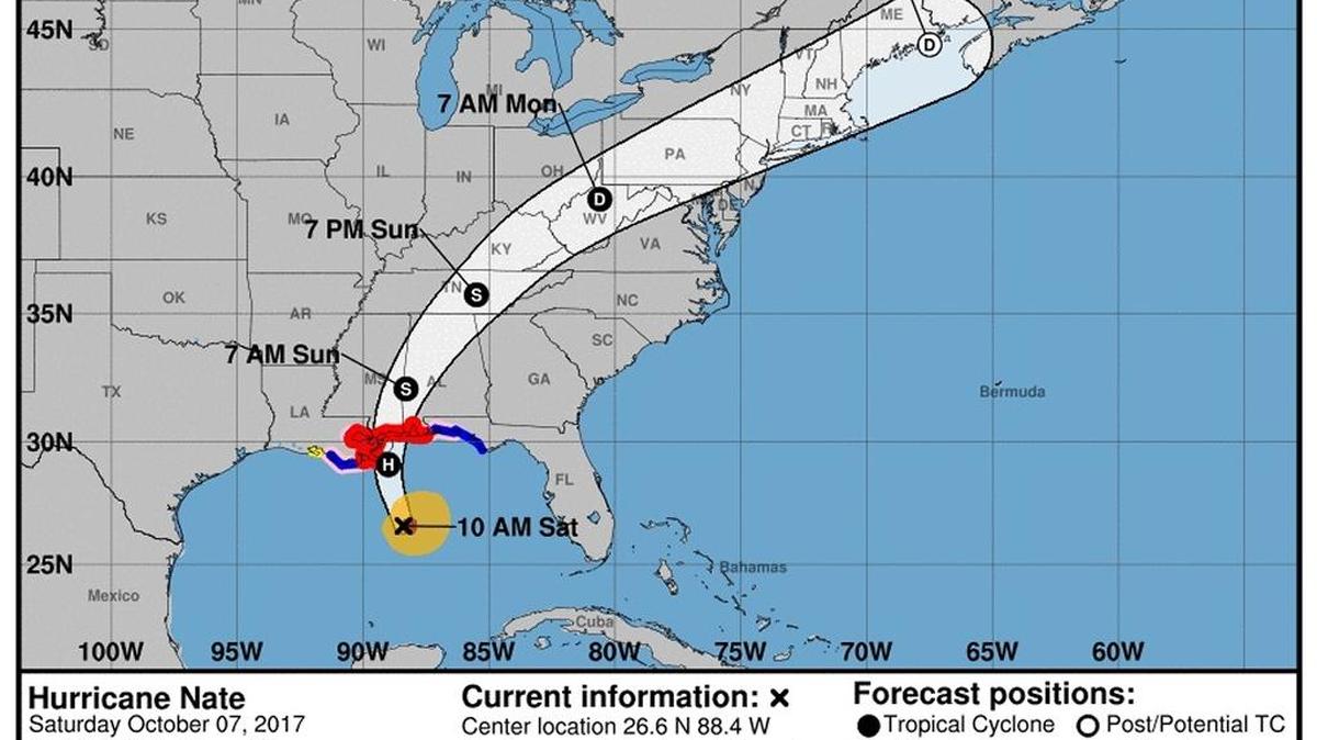 Hurricane Nate is expected to strengthen into a Category 2 storm before making landfall in the gulf coast. The storm should bring periods of heavy rain to Charlotte and western North Carolina.