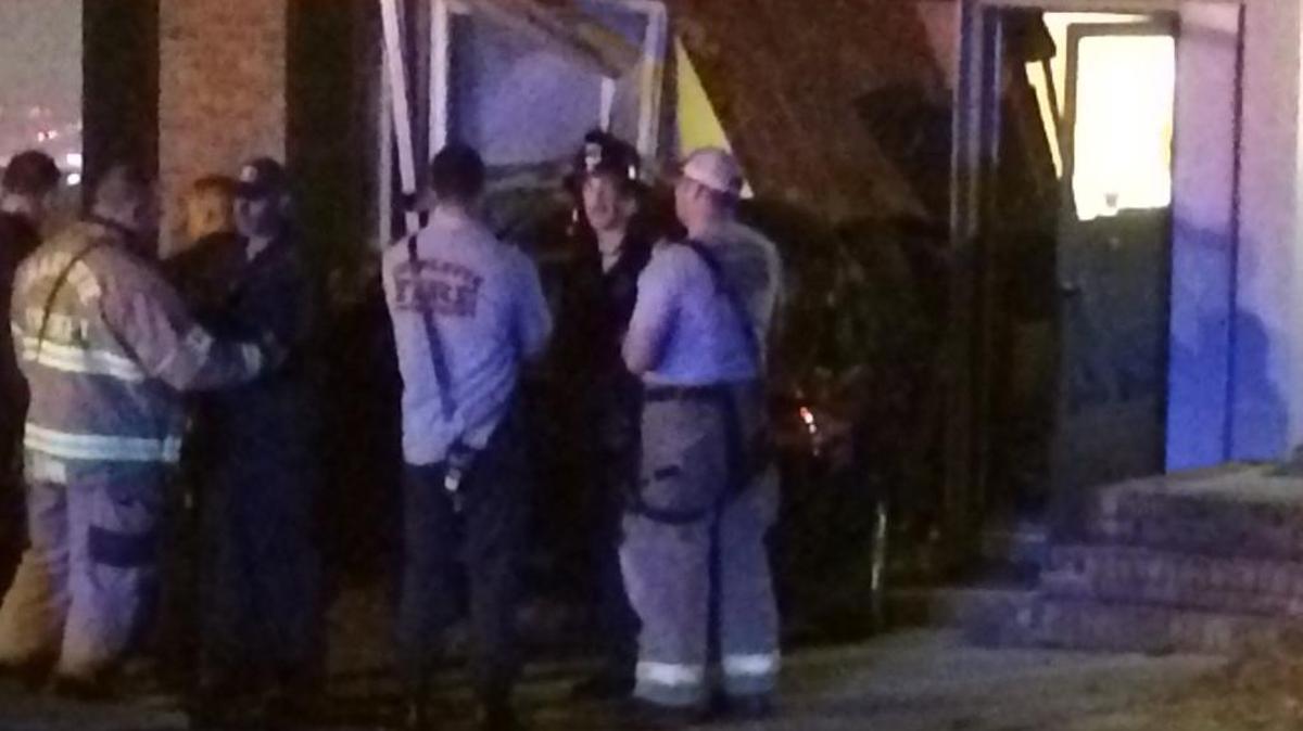 Police and firefighters at site of crash late Thursday in Charlotte.