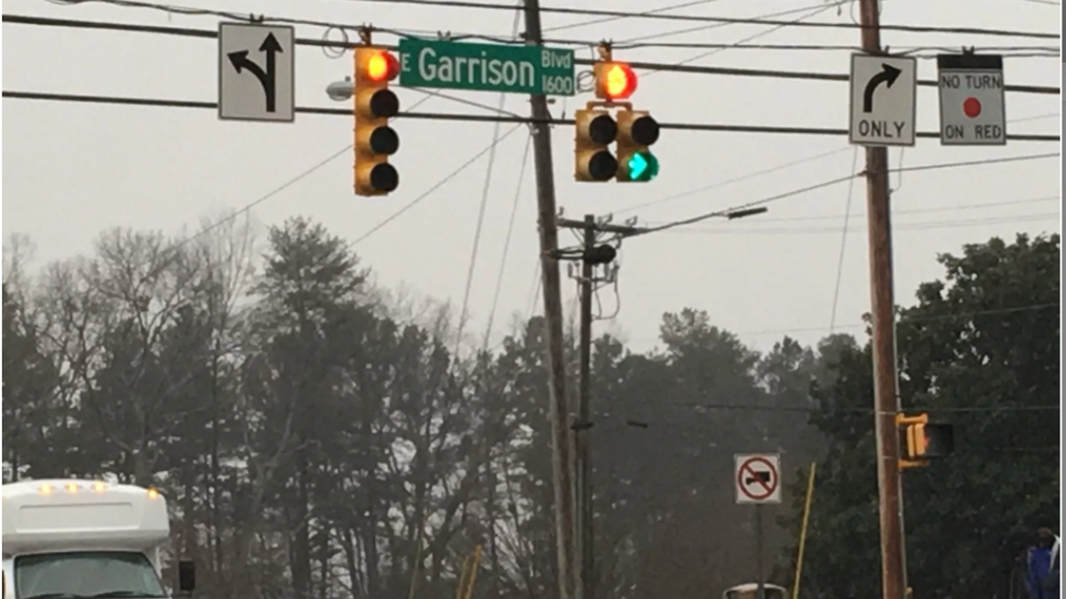 Area where the 7th grader was struck by vehicle in Gastonia.