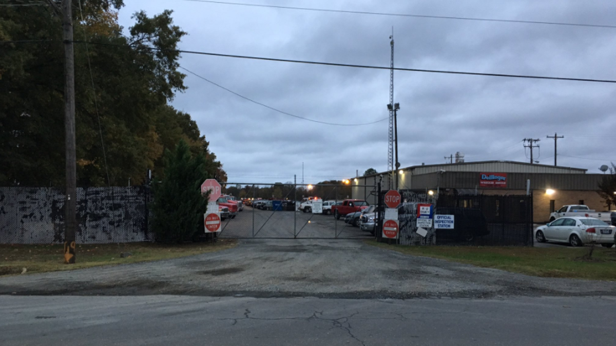 More than 10 vehicles caught fire at the Dellinger Wrecker Service on Industrial early Wednesday.