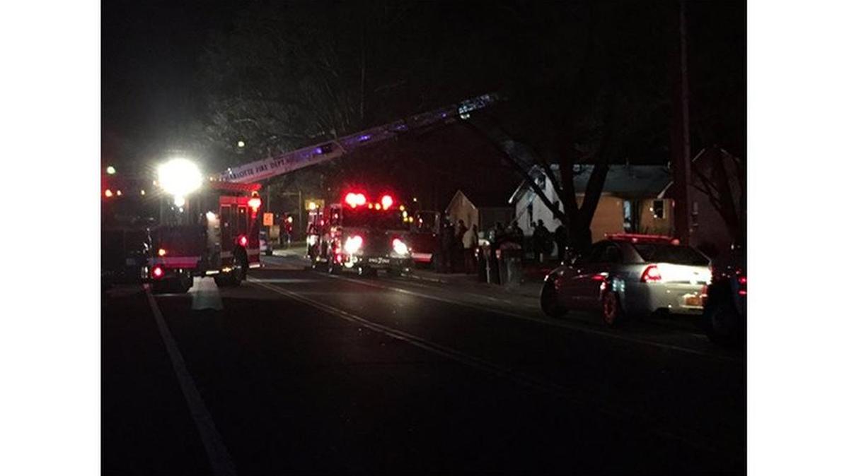 Scene of fire where girl seriously injured.