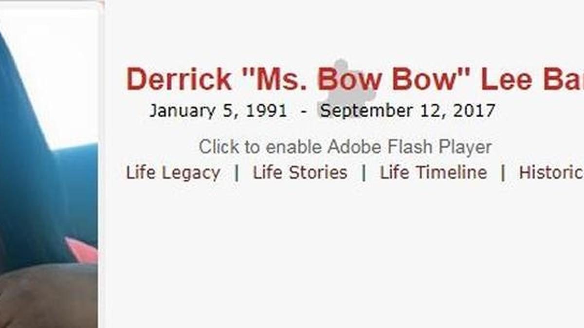 The obituary heading for Derrick Lee Banner