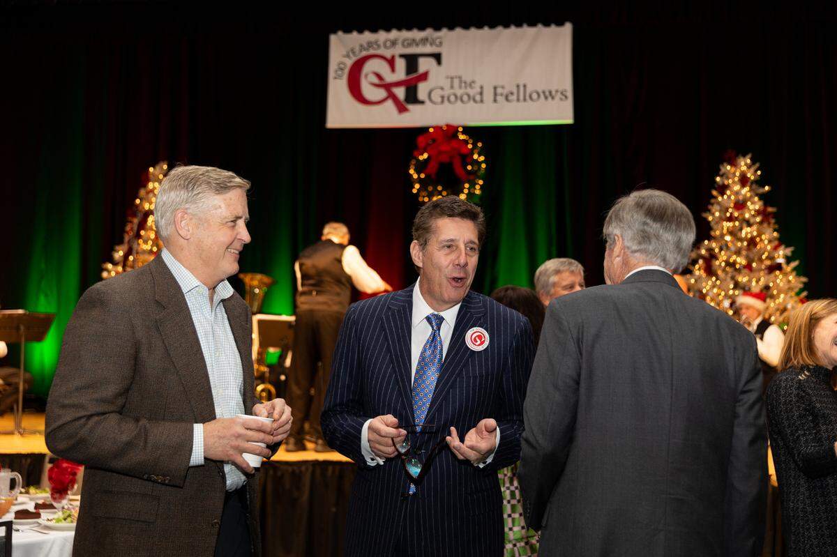 Chairman Peter A. Pappas of the Good Fellows Club speaks to guests before the luncheon.
