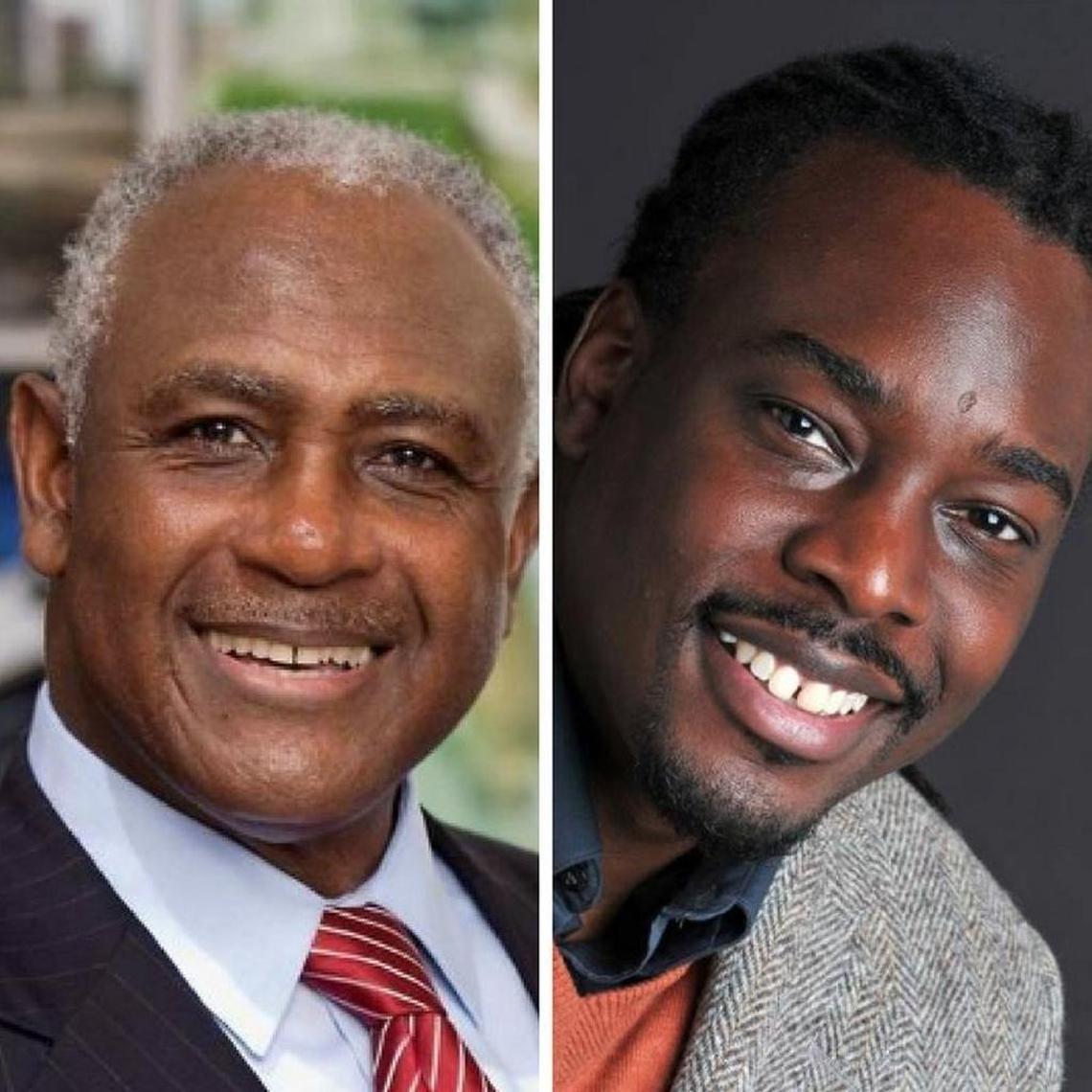 Harvey Gantt (left) and James Ford spoke on a Monday panel at the Gantt center.