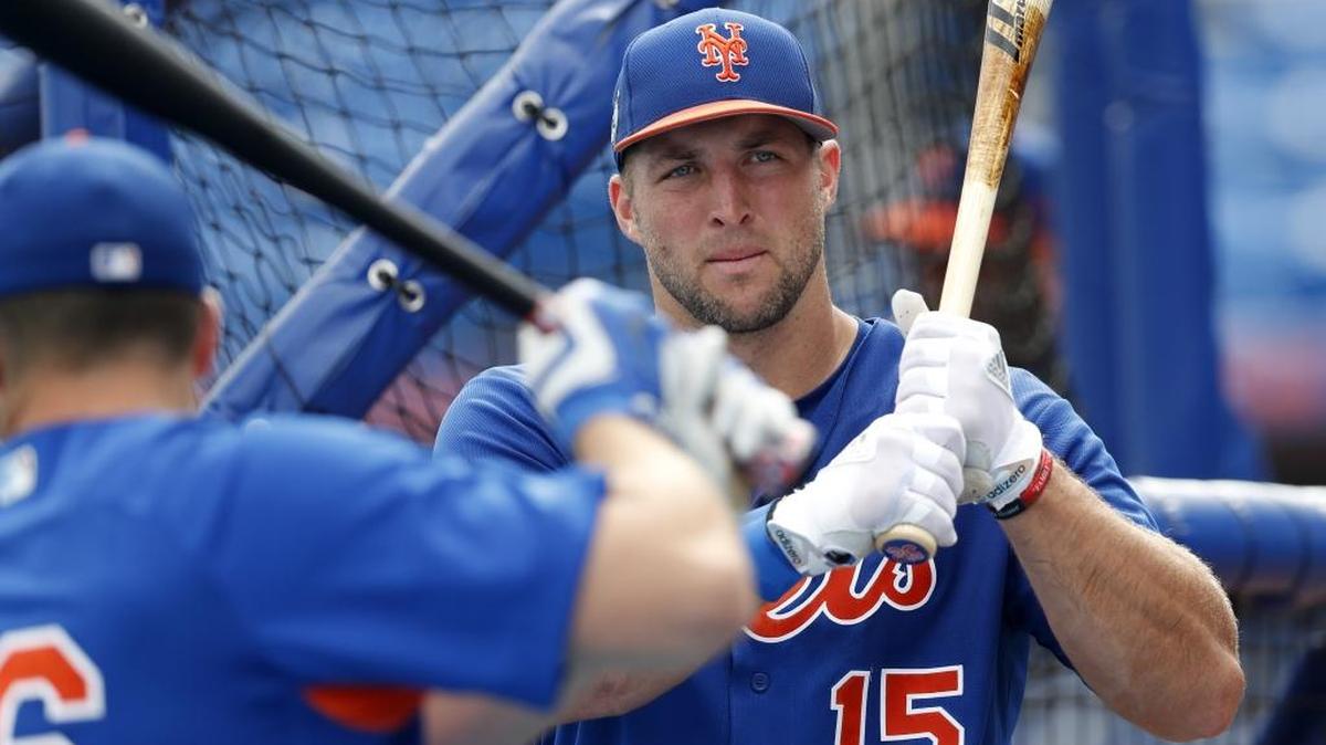 New York Mets' Tim Tebow (15) will be in Greenville, SC, in March to talk about his Christian beliefs.