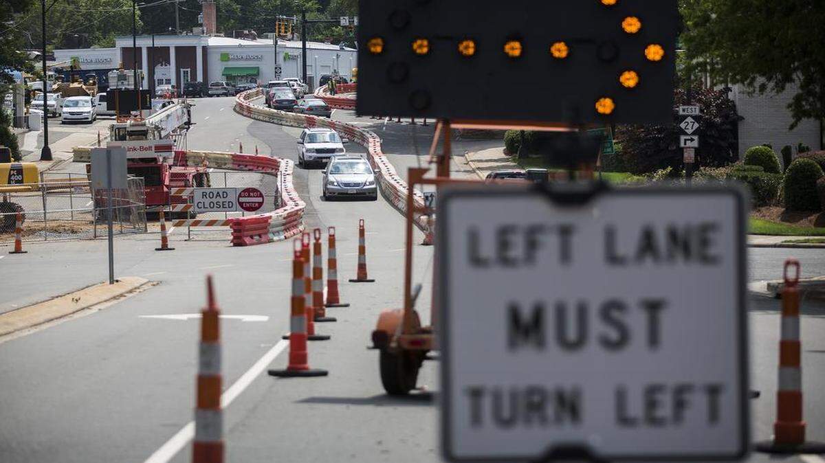 
Construction is taking place on a stormwater drainage project at Morehead, McDowell, Baxter and Oriole streets. 
