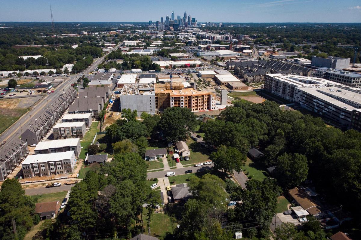 New construction is underway around single family homes in Charlotte’s Freeland Park neighborhood, Tuesday, Sept. 13, 2022.