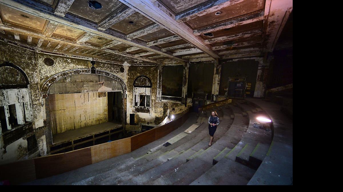 
Susan Gray of Foundation for the Carolinas walks through the balcony at the Carolina Theatre in uptown Charlotte last year.
