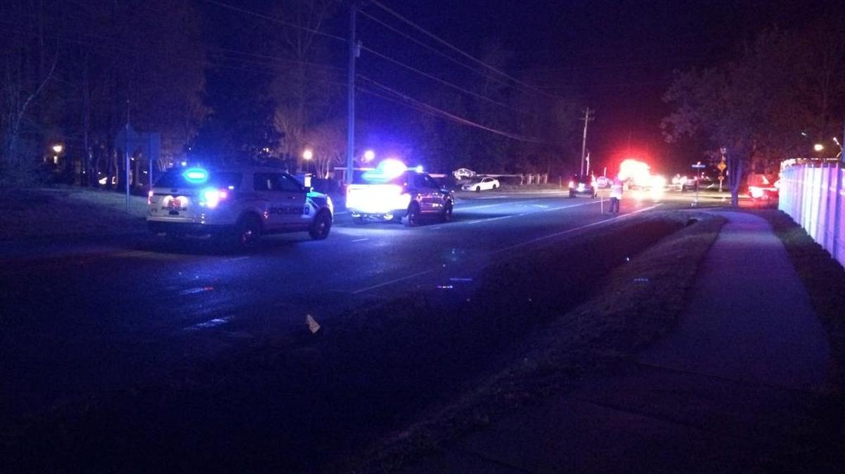 Site of investigation in Indian Trail where pedestrian was struck Sunday.