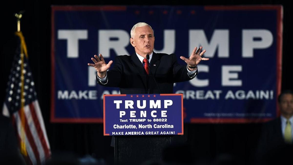 Donald Trump’s running mate, Indiana Gov. Mike Pence campaigned in Charlotte on Oct. 10.