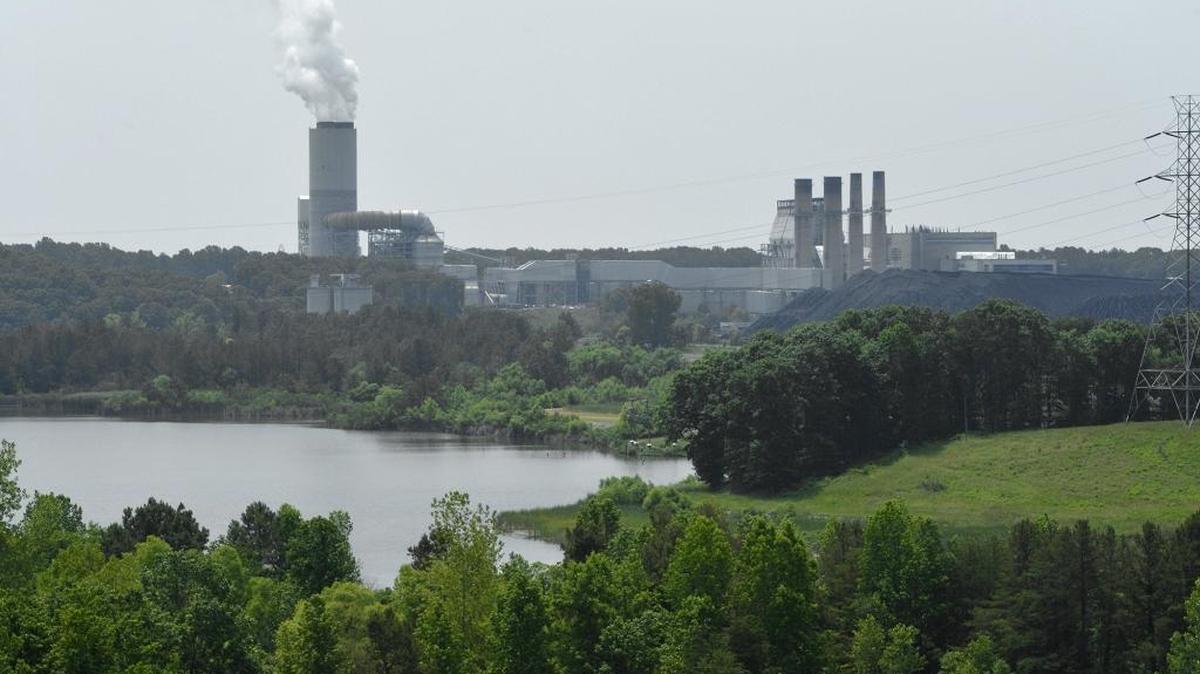 Duke Energy would drain water from ash ponds by 2020 at its Allen and Rogers power plants and by 2021 at the Marshall plant on Lake Norman (shown here).