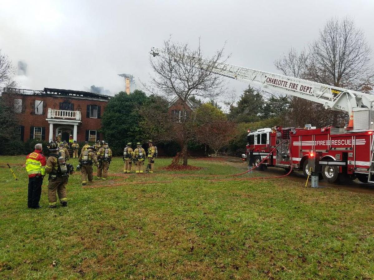 It took a half-hour for 34 Charlotte firefighters to control a blaze in a vacant 4,000-square-foot home in Ballantyne on Friday across from Ardrey Kell High School.