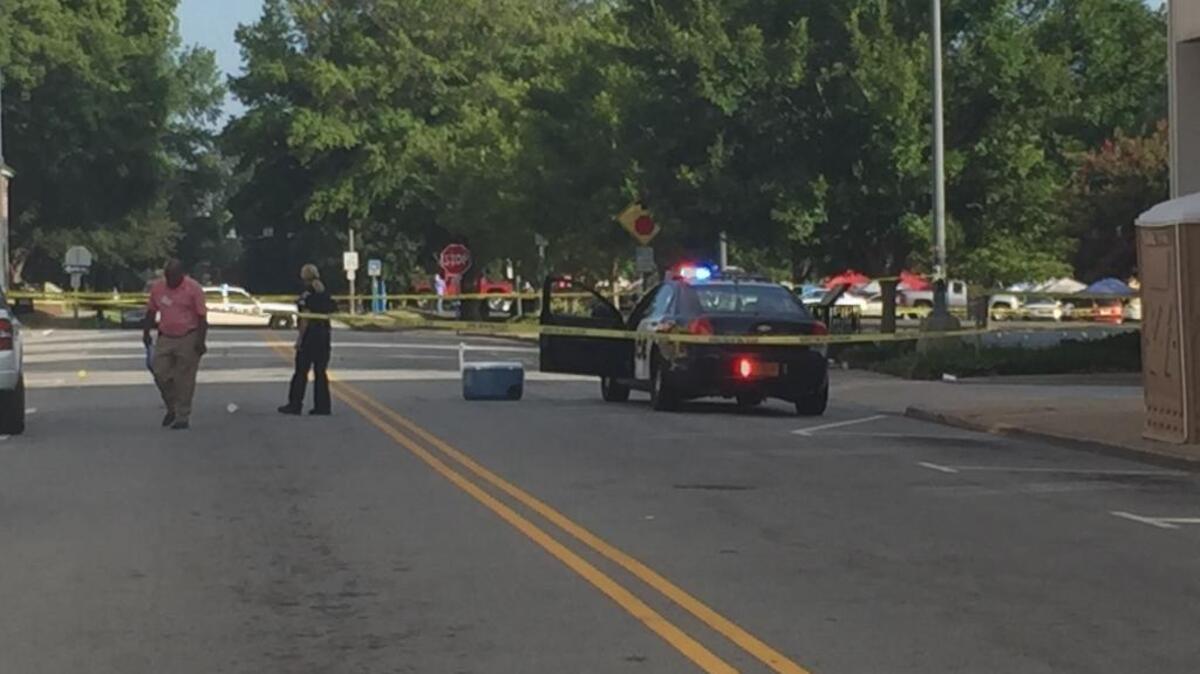 The Salisbury Police Department on the scene of a shooting on West Fisher Street Saturday morning.