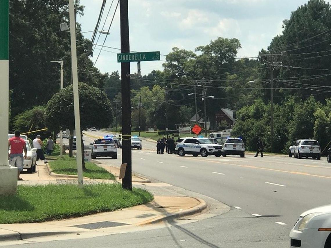 Police at the scene of the crash Saturday.